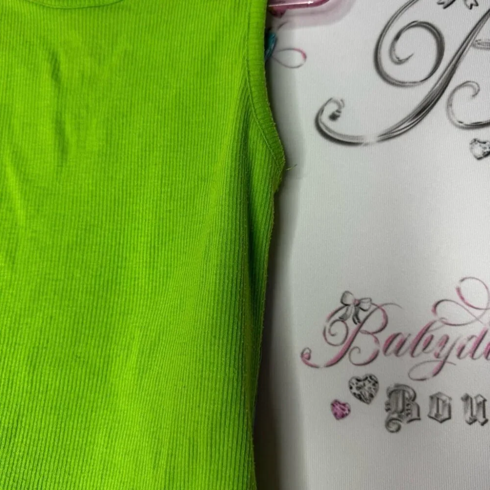 Disney tinkerbell tank top ruffle frill bottom sparkly decal fairy sweet y2k